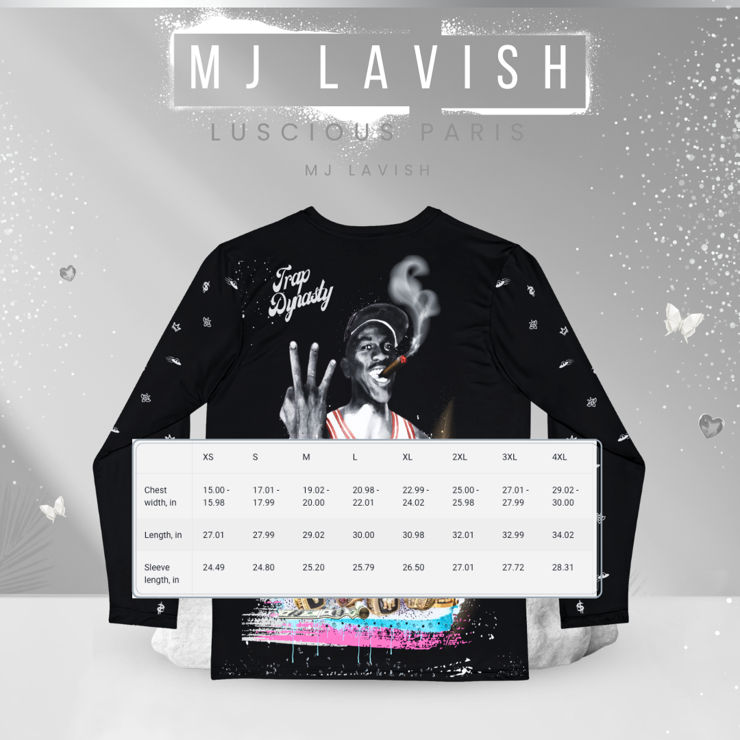 MICHAEL JORDAN Trap Dynasty Designer Luscious Paris Luxury Style Long Sleeve Streetwear Fashion