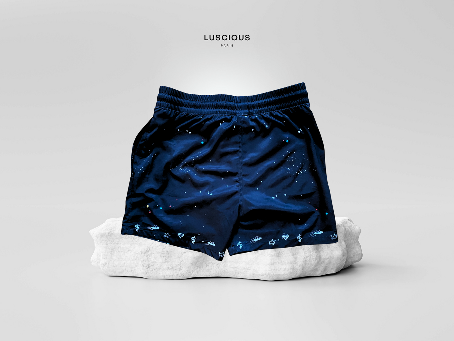 New Lavish Pink XO's Designer Fly-Tech OG 2 Luscious Paris Streetwear Style Luxury Fashion Shorts