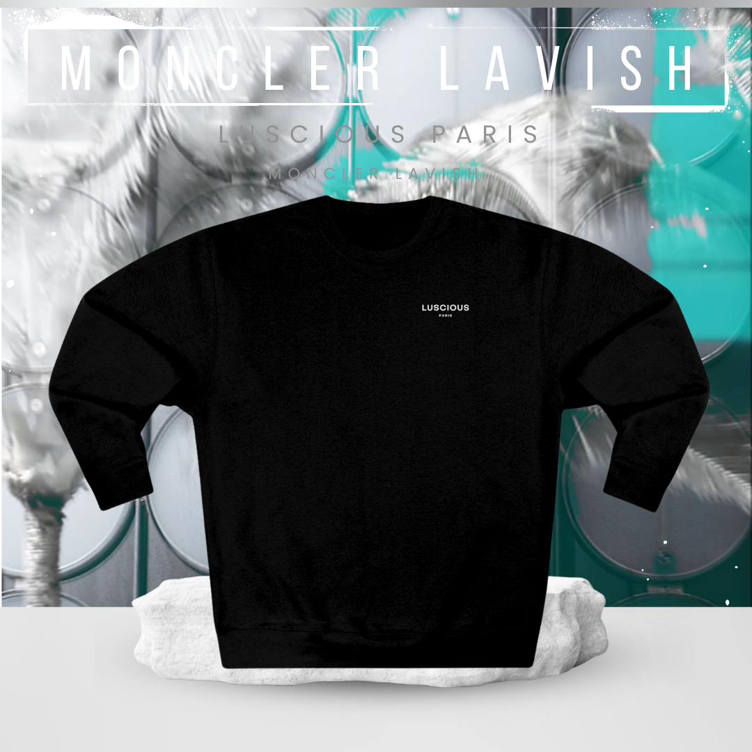 Moncler Lavish Black Luscious Paris Luxury Style Crewneck Designer Streetwear Fashion Sweatshirt-Virgil Inspired