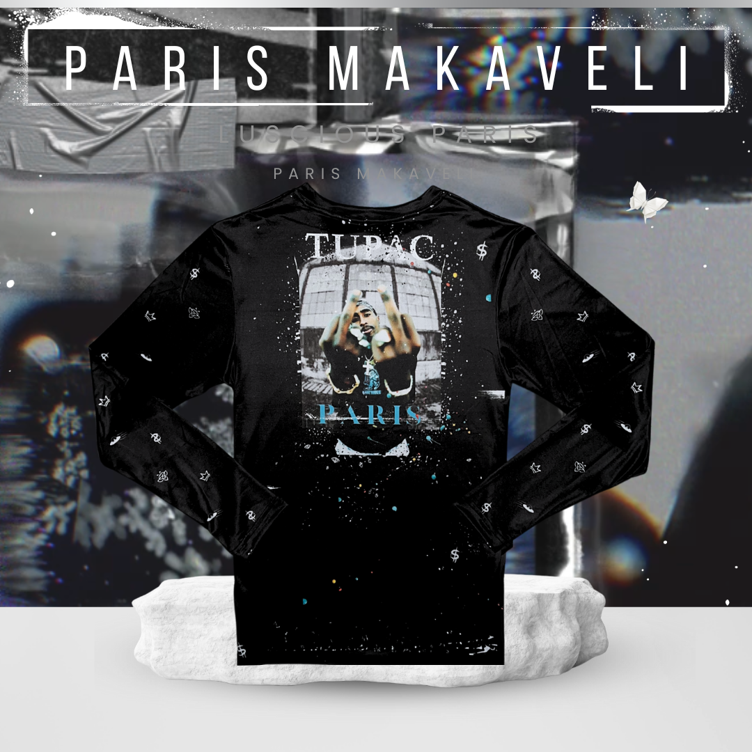Paris Makaveli-Designer Long-Sleeve Style Luscious Paris Streetwear Fashion Luxury Tupac Pyrex Shirt-Lavish Collection