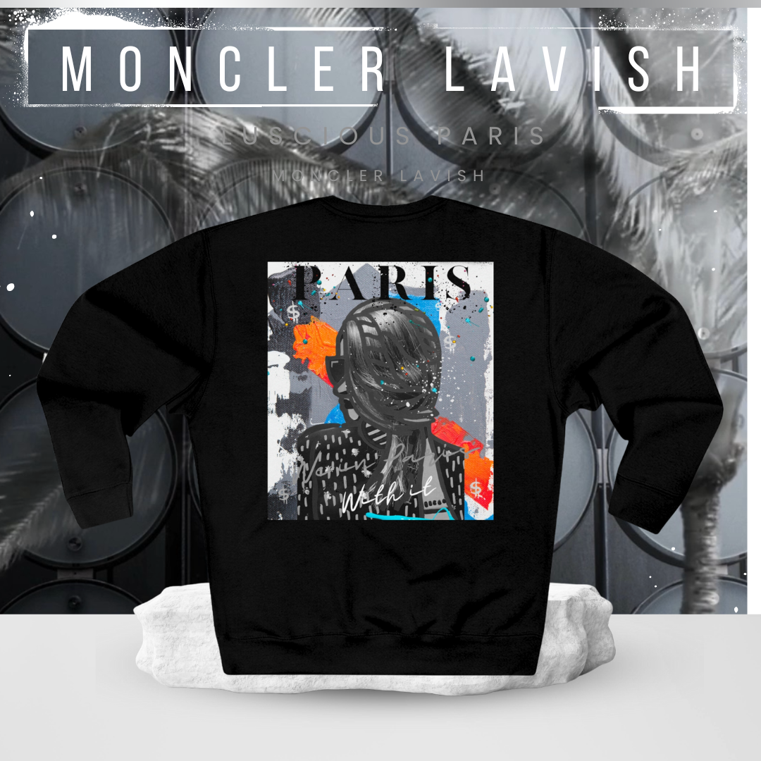 Moncler Lavish Black Luscious Paris Luxury Style Crewneck Designer Streetwear Fashion Sweatshirt-Virgil Inspired
