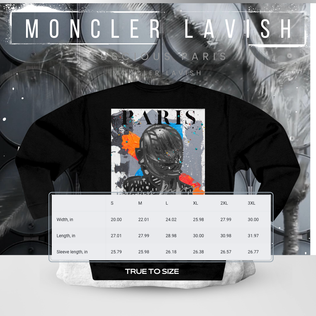 Moncler Lavish Black Luscious Paris Luxury Style Crewneck Designer Streetwear Fashion Sweatshirt-Virgil Inspired