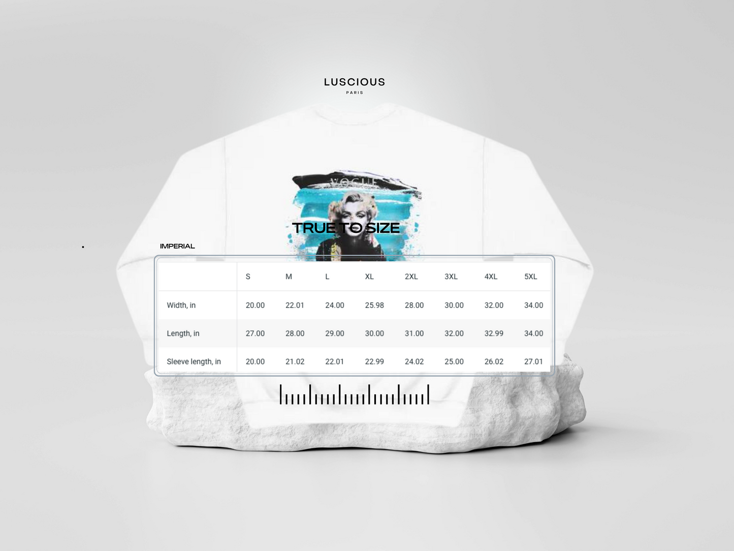 Marilyn Monroe VOGUE VINTAGE Custom Painted Luscious Paris Streetwear Crewneck White Luxury Style Designer Sweatshirt