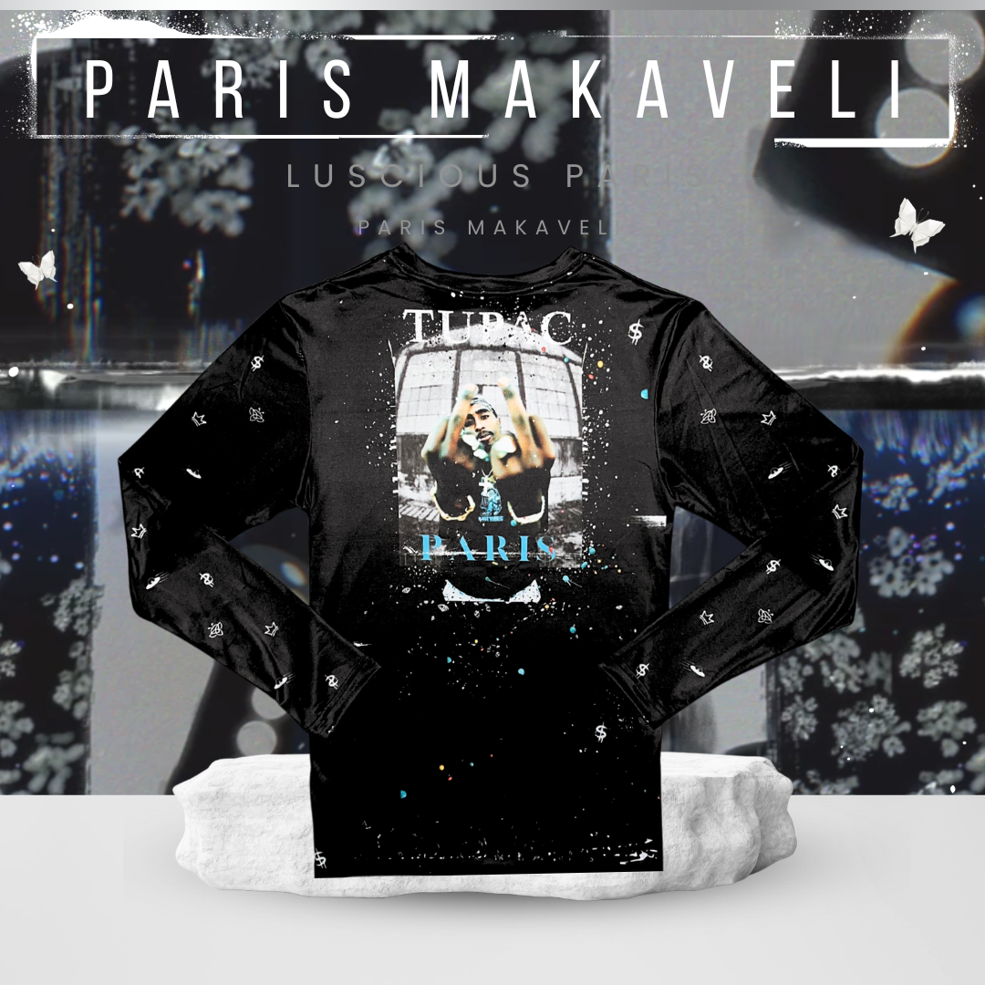 Paris Makaveli-Designer Long-Sleeve Style Luscious Paris Streetwear Fashion Luxury Tupac Pyrex Shirt-Lavish Collection