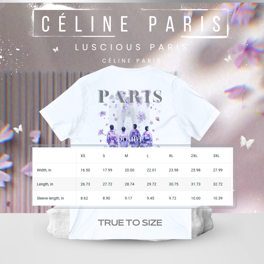 Celine Paris Vintage Style Designer White V-Neck Streetwear Fashion T-Shirt By Luscious Paris