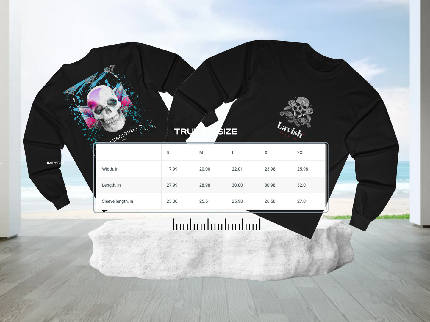 Midnight Luxe Lavish V2 Luxury Designer Purple Skull Luscious Paris Long Sleeve Streetwear Fashion