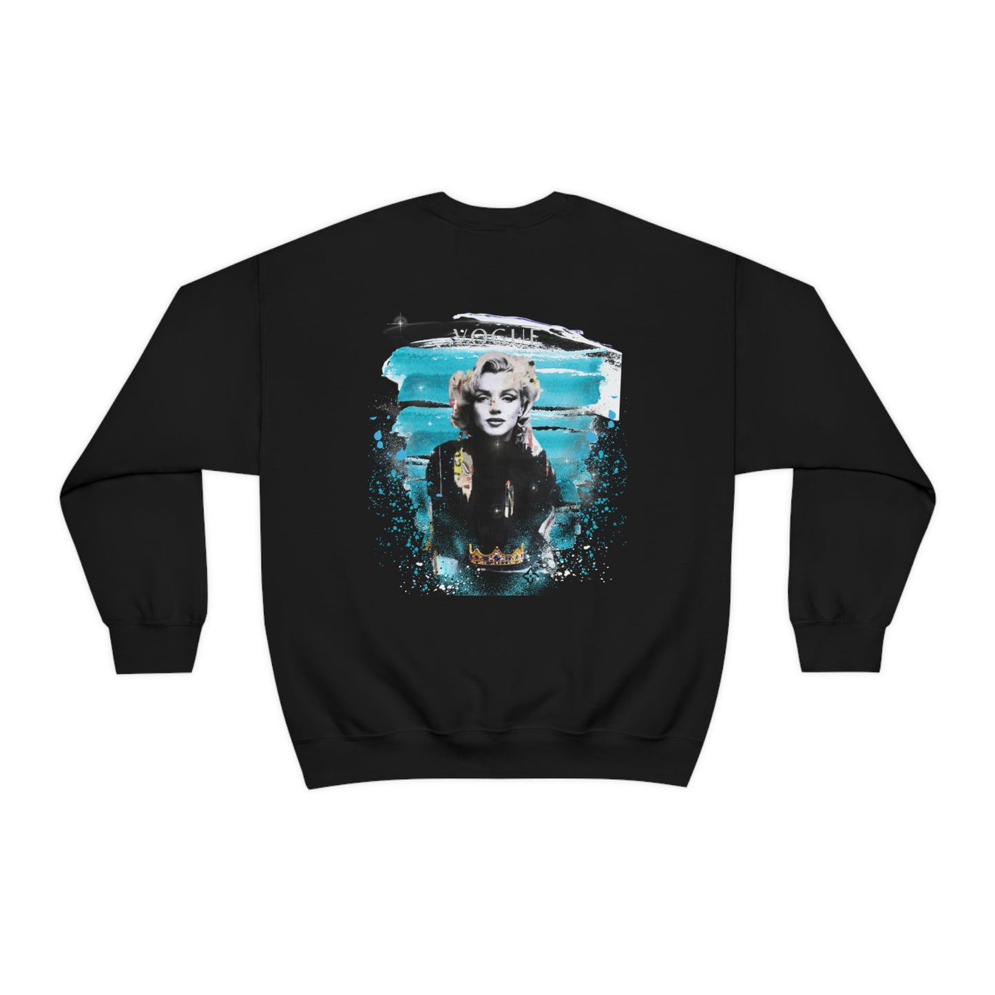 Marilyn Monroe VINTAGE Custom Painted Luscious Paris Streetwear Crewneck Black Luxury Style Designer Sweatshirt