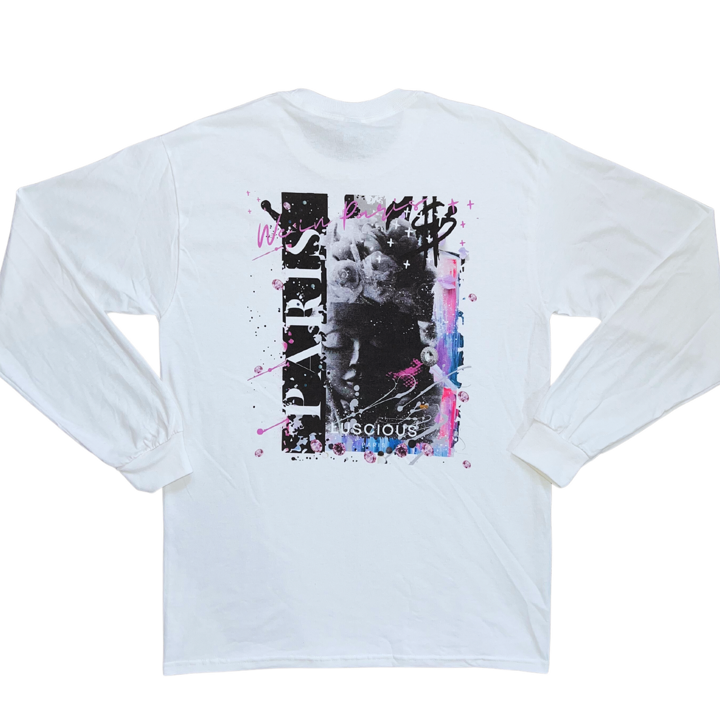 Paris Reign Vintage Style Luscious Paris Luxury Fitted Off White And Grey Designer Long Sleeve Streetwear Fashion Timeless Shirt