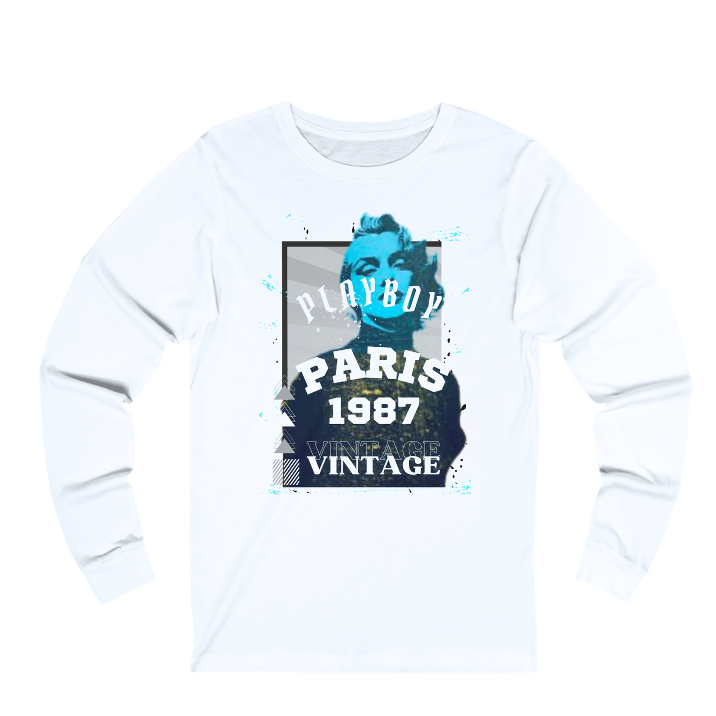 Paris Monroe (VS2)-Vintage Style Luscious Paris Luxury Fitted Off-White Designer Long Sleeve Streetwear Fashion Timeless Shirt