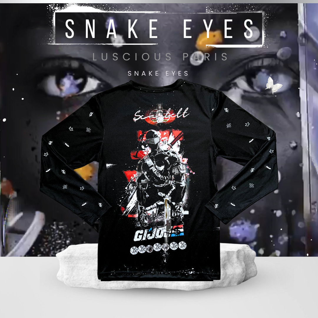 Snake Eyes V2 Diamond G.I. JOE- Designer Long-Sleeve Style Luscious Paris Streetwear Luxury Fashion Shirt-Lavish Collection