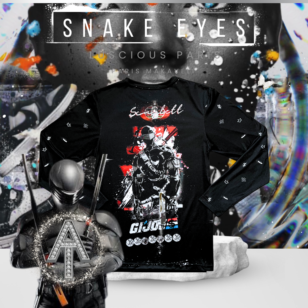 Snake Eyes V2 Diamond G.I. JOE- Designer Long-Sleeve Style Luscious Paris Streetwear Luxury Fashion Shirt-Lavish Collection