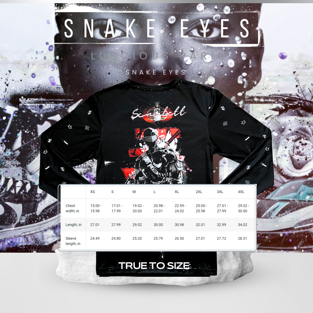 Snake Eyes V2 Diamond G.I. JOE- Designer Long-Sleeve Style Luscious Paris Streetwear Luxury Fashion Shirt-Lavish Collection