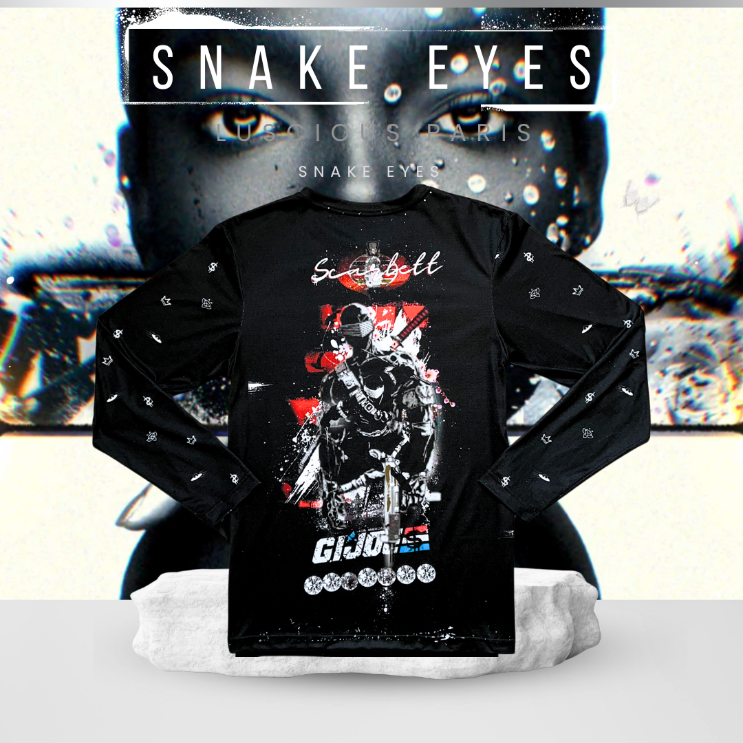 Snake Eyes V2 Diamond G.I. JOE- Designer Long-Sleeve Style Luscious Paris Streetwear Luxury Fashion Shirt-Lavish Collection