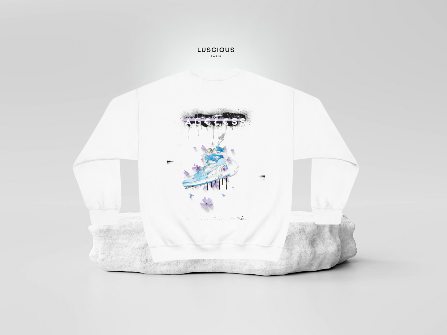 Luscious Paris Ageless Cotton Candy Designer Crewneck Luxury Streetwear Off-White Style Timeless Sweater