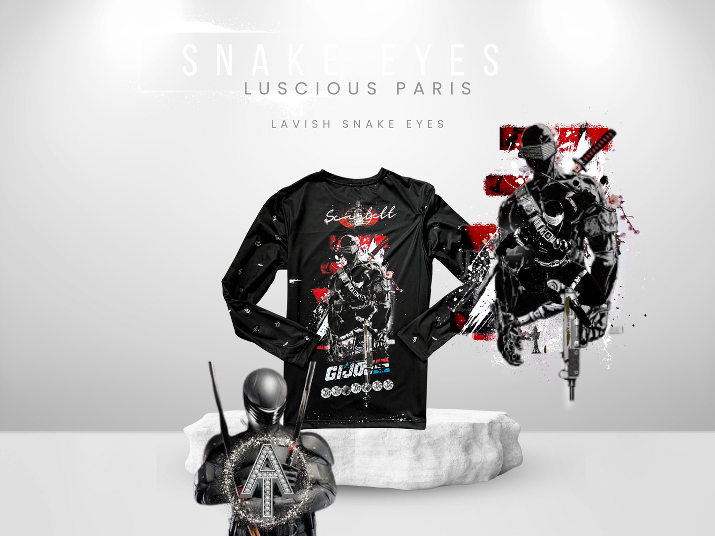 Snake Eyes G.I. JOE- Designer Long-Sleeve Style Luscious Paris Streetwear Luxury Fashion Shirt-Lavish Collection