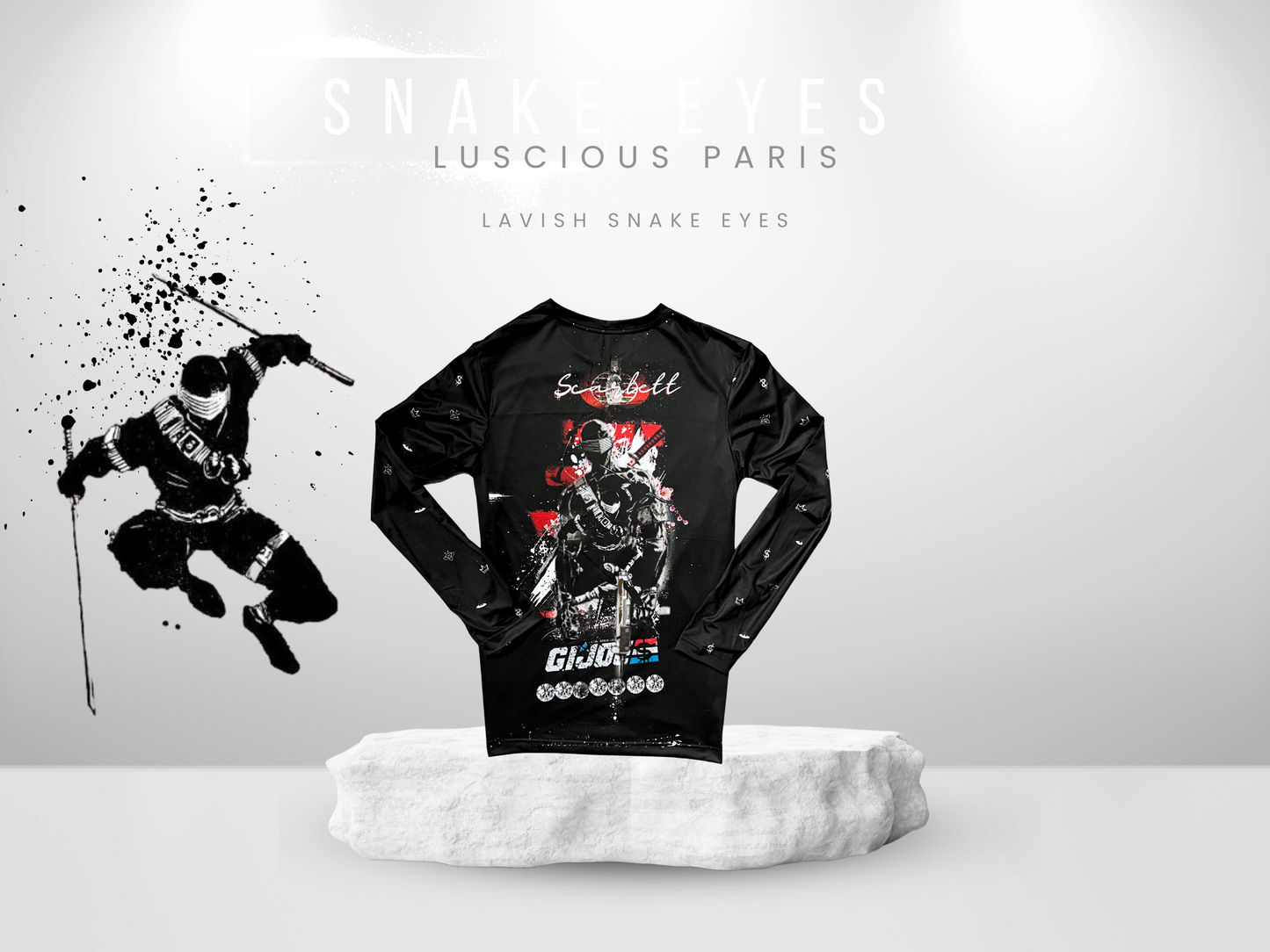 Snake Eyes G.I. JOE- Designer Long-Sleeve Style Luscious Paris Streetwear Luxury Fashion Shirt-Lavish Collection