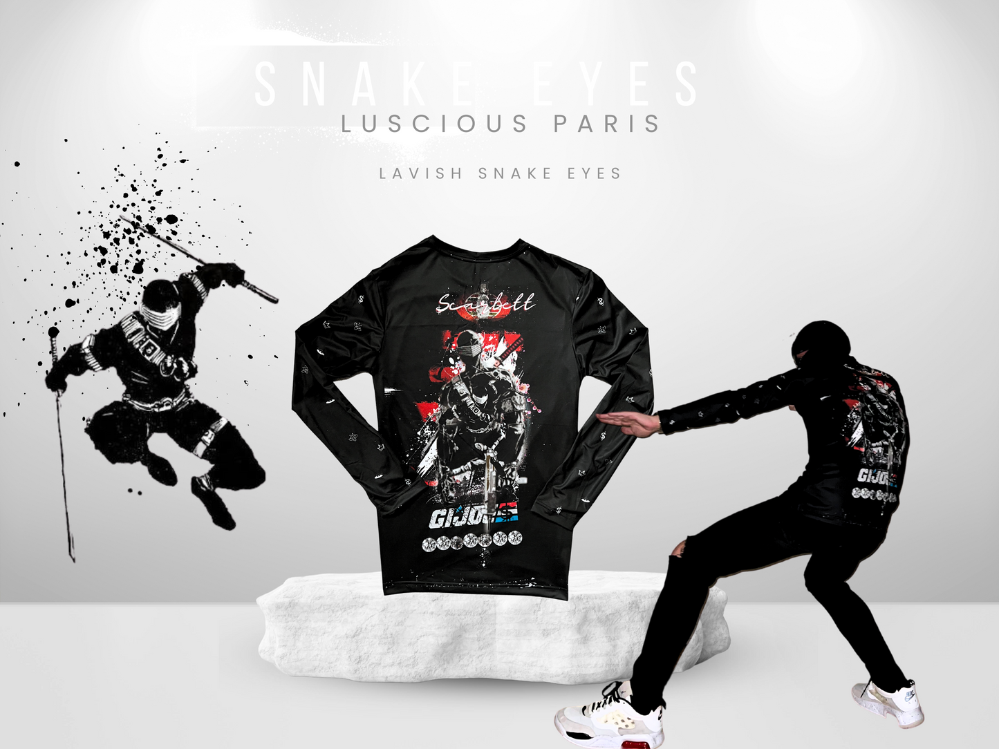 Snake Eyes G.I. JOE- Designer Long-Sleeve Style Luscious Paris Streetwear Luxury Fashion Shirt-Lavish Collection