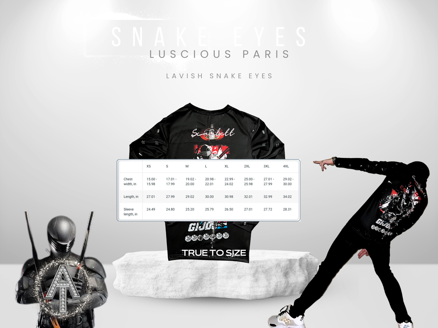 Snake Eyes G.I. JOE- Designer Long-Sleeve Style Luscious Paris Streetwear Luxury Fashion Shirt-Lavish Collection