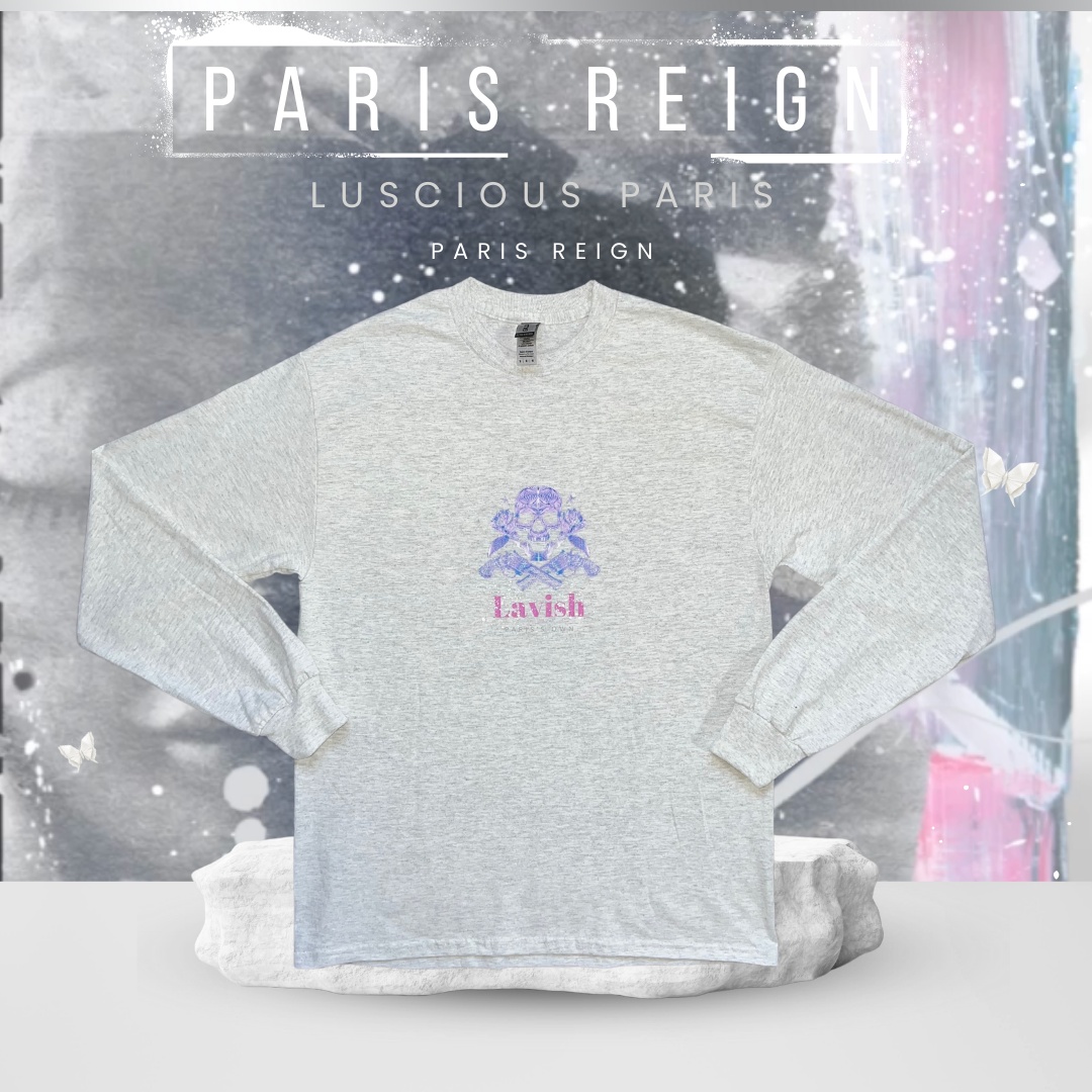 Paris Reign Vintage Style Luscious Paris Luxury Fitted Off White And Grey Designer Long Sleeve Streetwear Fashion Timeless Shirt