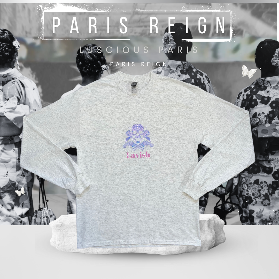 Paris Reign Vintage Style Luscious Paris Luxury Fitted Off White And Grey Designer Long Sleeve Streetwear Fashion Timeless Shirt