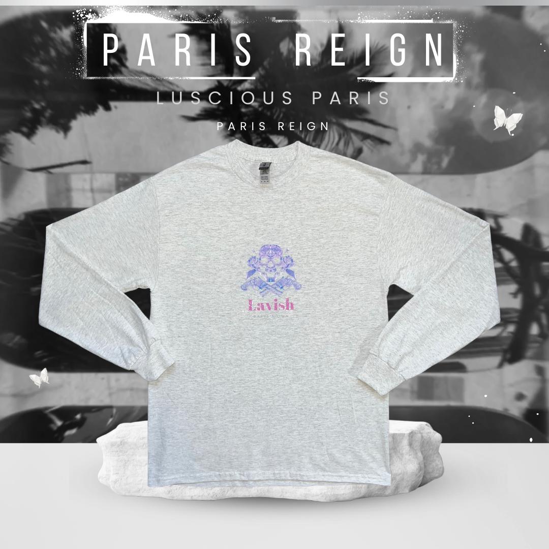 Paris Reign Vintage Style Luscious Paris Luxury Fitted Off White And Grey Designer Long Sleeve Streetwear Fashion Timeless Shirt