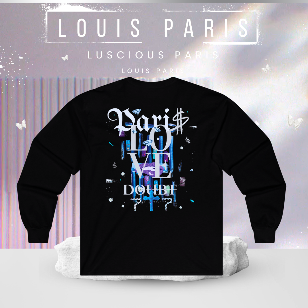 Louis Paris Vintage Style Luscious Paris Luxury Fitted Black Designer Long Sleeve Streetwear Fashion Timeless Shirt