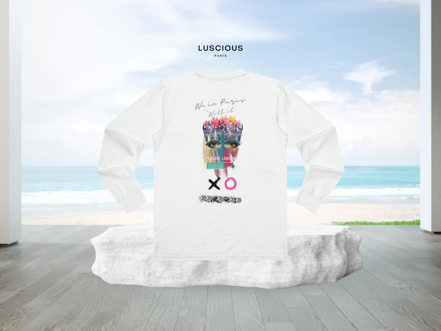 We In Paris With It Luscious Paris Designer CrewNeck Custom V1 Streetwear Painted Style Long Sleeve-Timeless Fashion Edition