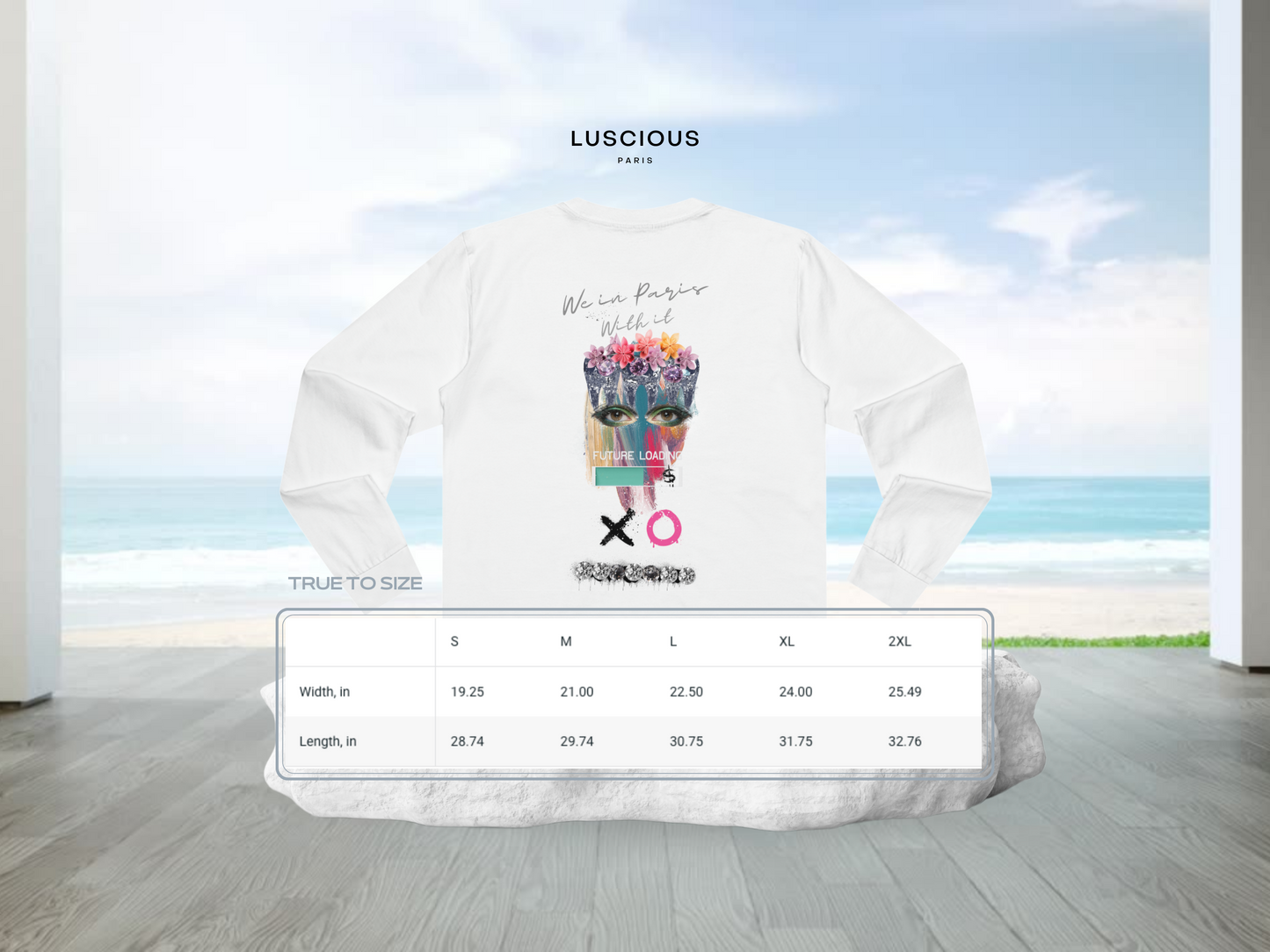 We In Paris With It Luscious Paris Designer CrewNeck Custom V1 Streetwear Painted Style Long Sleeve-Timeless Fashion Edition