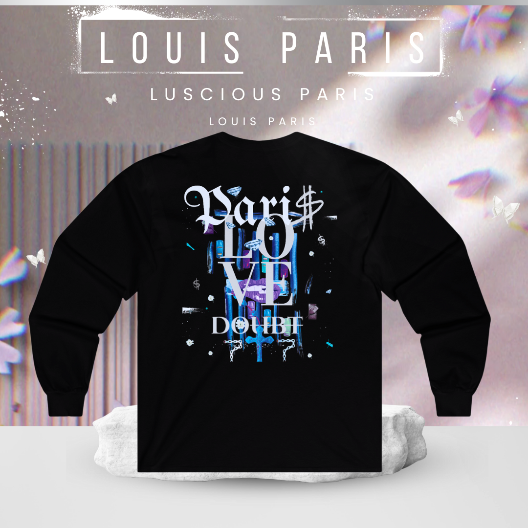 Louis Paris Vintage Style Luscious Paris Luxury Fitted Black Designer Long Sleeve Streetwear Fashion Timeless Shirt