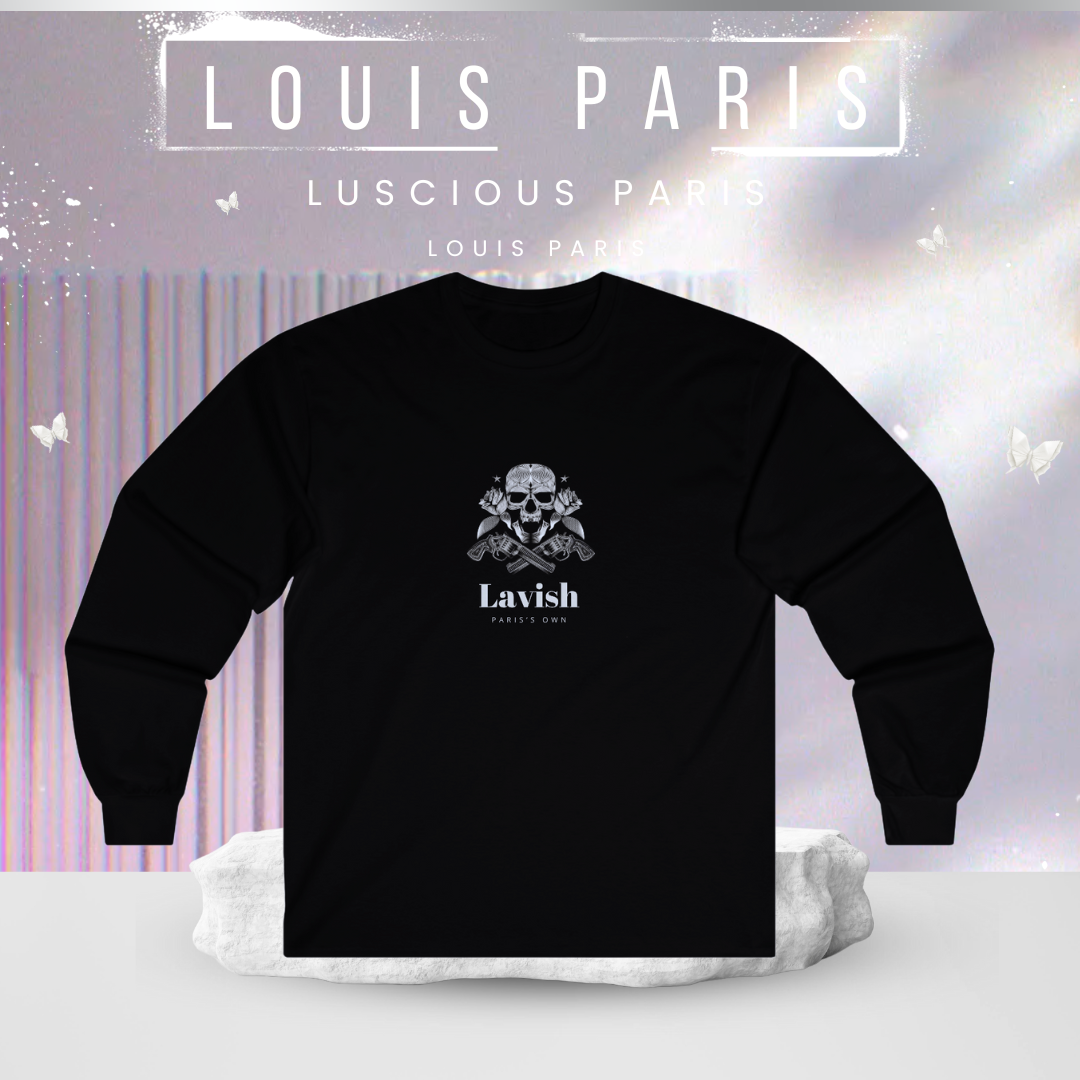 Louis Paris Vintage Style Luscious Paris Luxury Fitted Black Designer Long Sleeve Streetwear Fashion Timeless Shirt