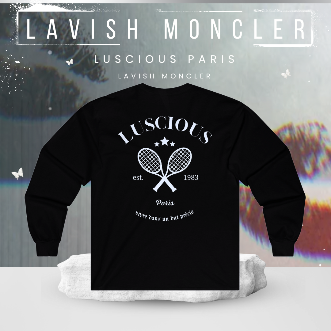 Lavish Moncler Vintage Style Luscious Paris Luxury Fitted Black Designer Long Sleeve Streetwear Fashion Timeless Shirt