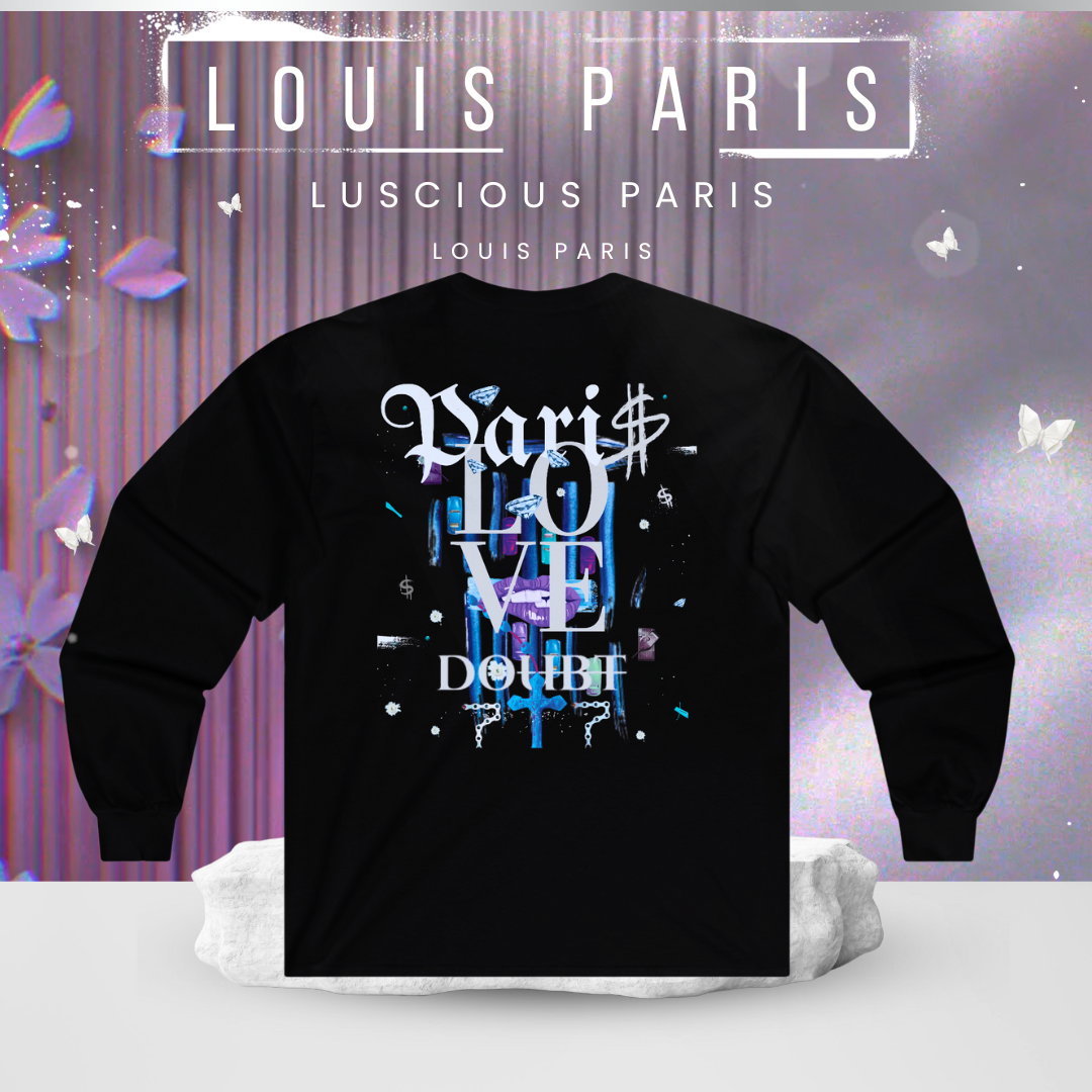 Louis Paris Vintage Style Luscious Paris Luxury Fitted Black Designer Long Sleeve Streetwear Fashion Timeless Shirt