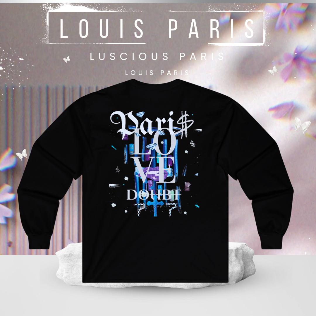 Louis Paris Vintage Style Luscious Paris Luxury Fitted Black Designer Long Sleeve Streetwear Fashion Timeless Shirt