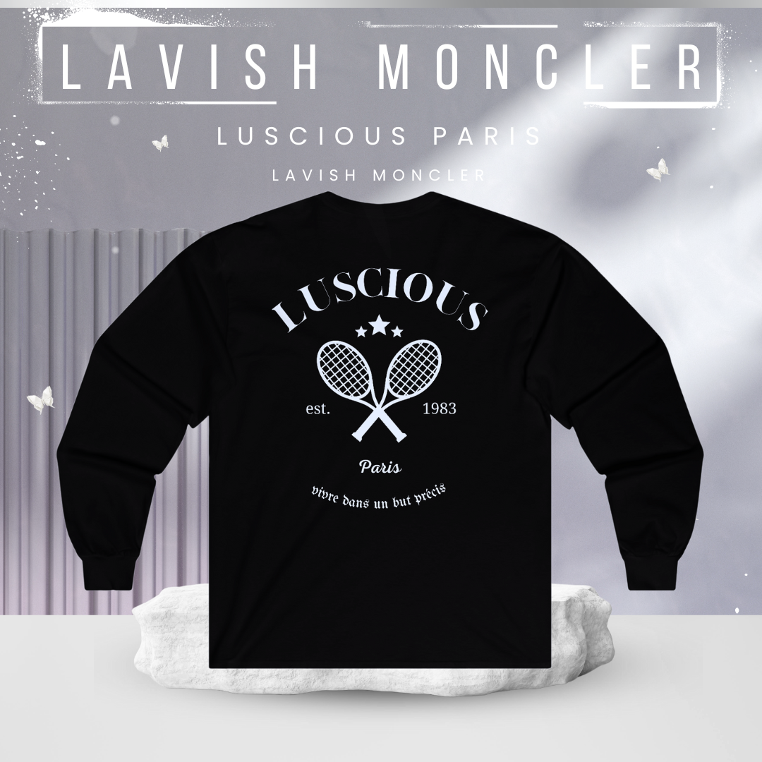 Lavish Moncler Vintage Style Luscious Paris Luxury Fitted Black Designer Long Sleeve Streetwear Fashion Timeless Shirt