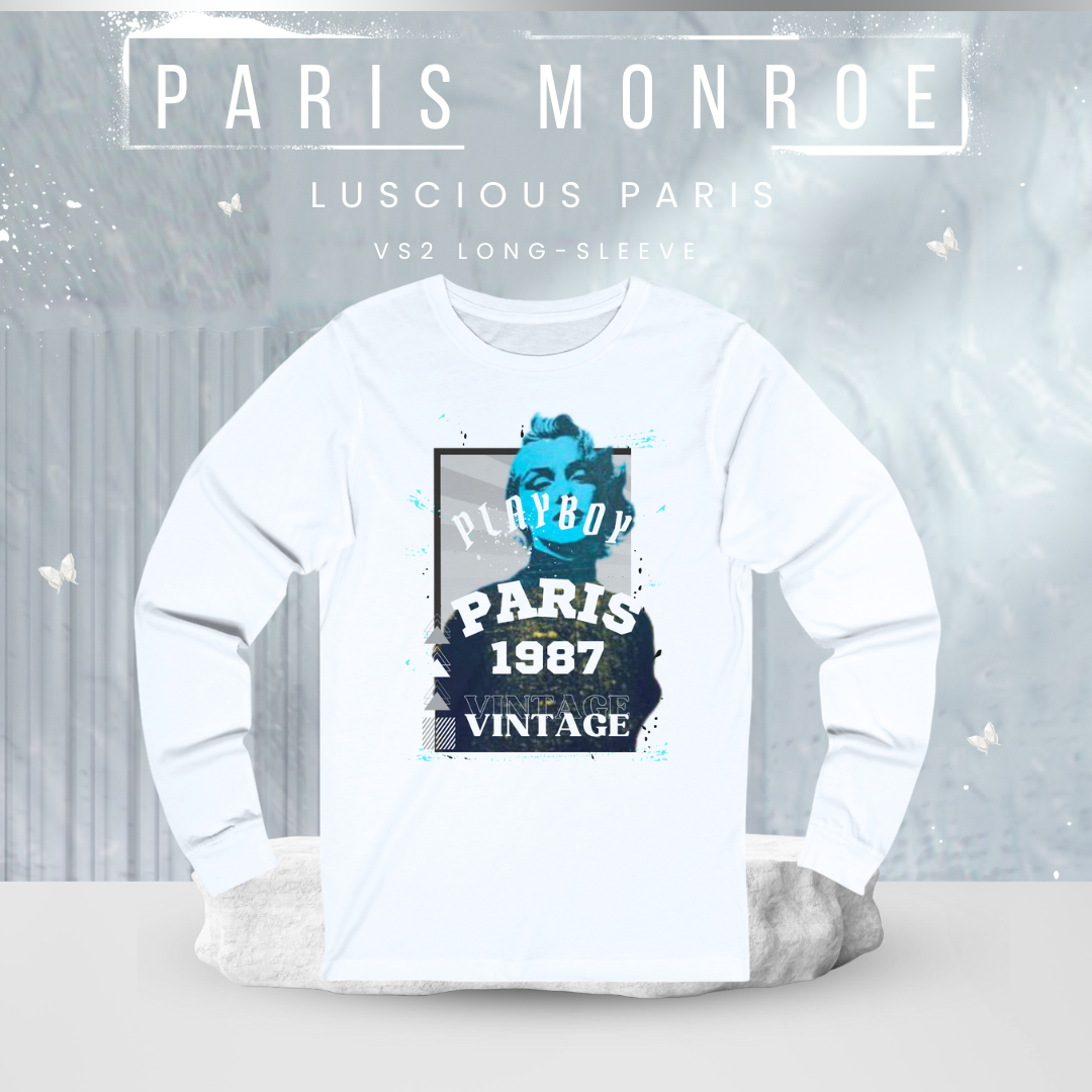 Paris Monroe (VS2)-Vintage Style Luscious Paris Luxury Fitted Off-White Designer Long Sleeve Streetwear Fashion Timeless Shirt