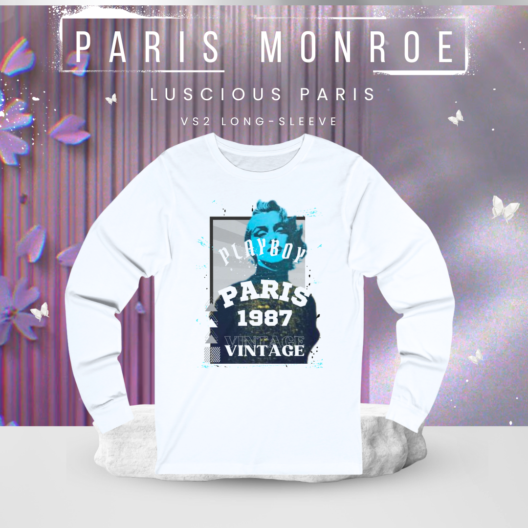 Paris Monroe (VS2)-Vintage Style Luscious Paris Luxury Fitted Off-White Designer Long Sleeve Streetwear Fashion Timeless Shirt