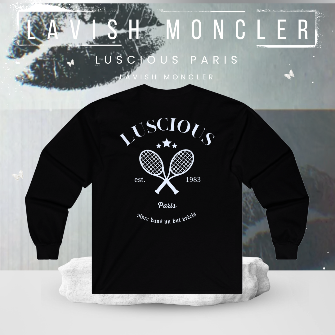 Lavish Moncler Vintage Style Luscious Paris Luxury Fitted Black Designer Long Sleeve Streetwear Fashion Timeless Shirt