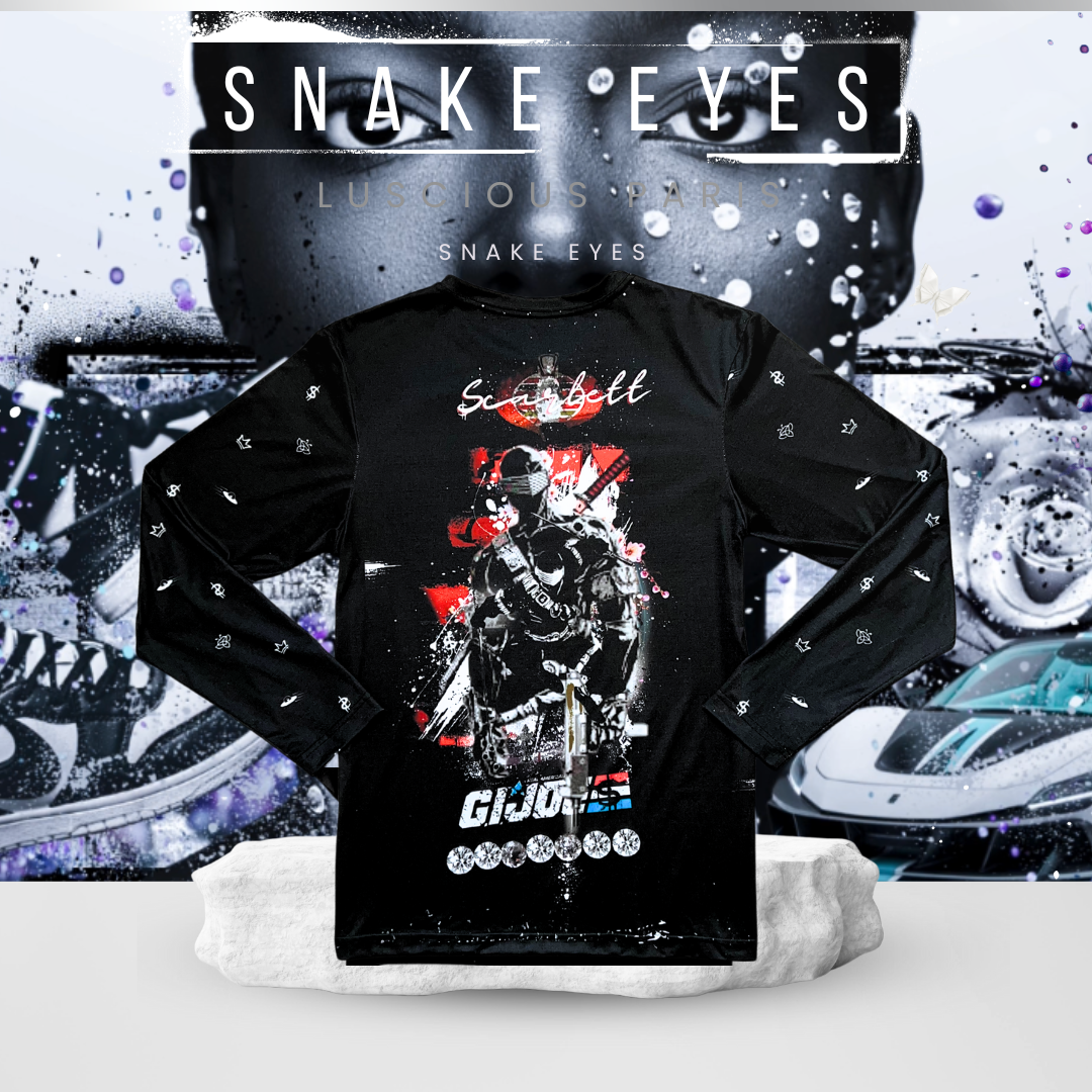 Snake Eyes G.I. JOE- Designer Long-Sleeve Style Luscious Paris Streetwear Luxury Fashion Shirt-Lavish Collection