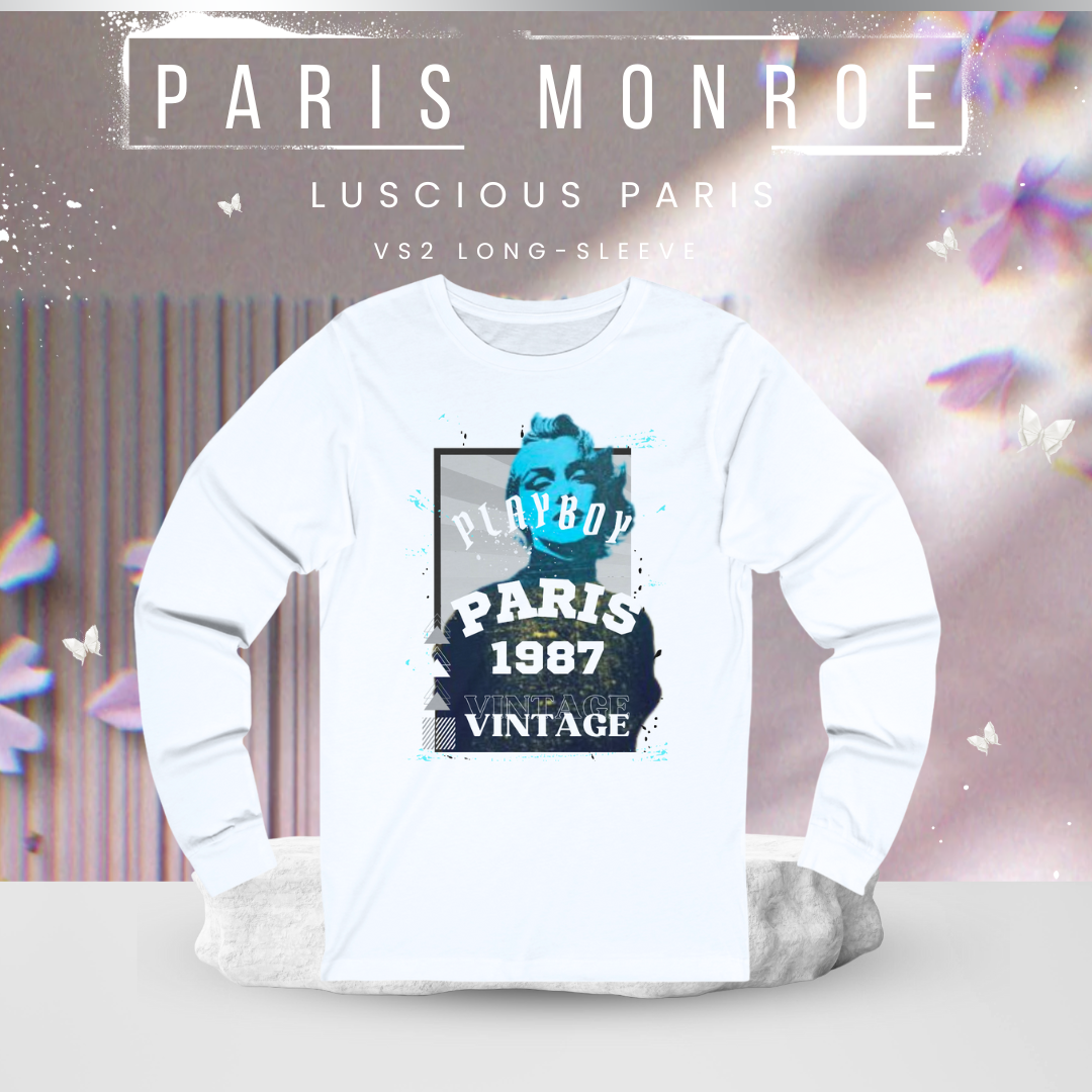 Paris Monroe (VS2)-Vintage Style Luscious Paris Luxury Fitted Off-White Designer Long Sleeve Streetwear Fashion Timeless Shirt
