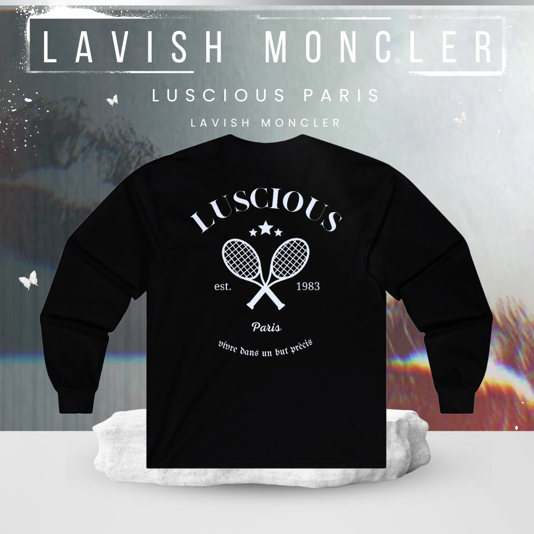 Lavish Moncler Vintage Style Luscious Paris Luxury Fitted Black Designer Long Sleeve Streetwear Fashion Timeless Shirt