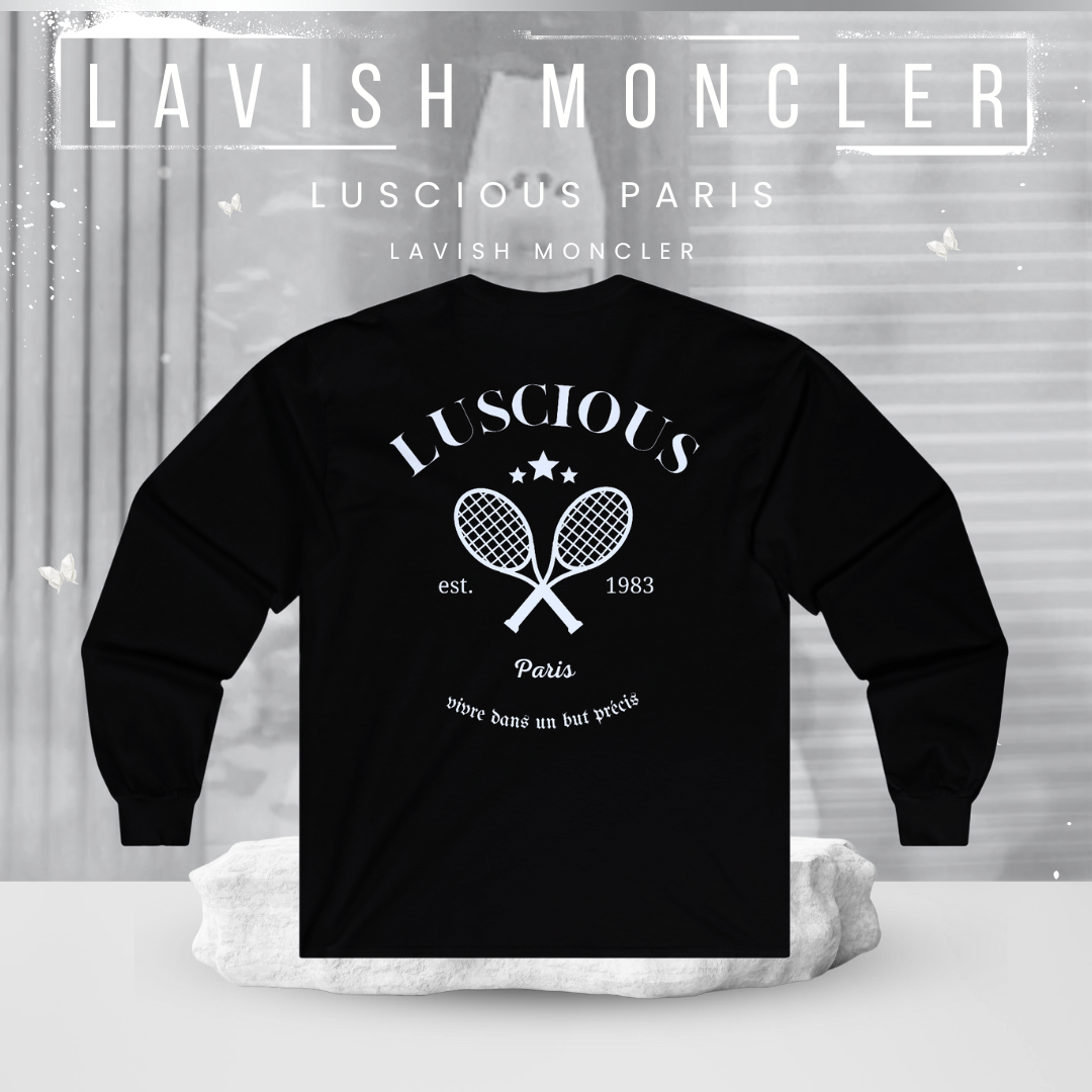 Lavish Moncler Vintage Style Luscious Paris Luxury Fitted Black Designer Long Sleeve Streetwear Fashion Timeless Shirt