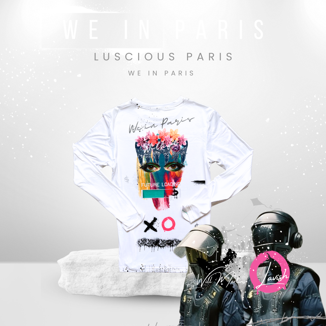 We In Paris With It- Designer Long-Sleeve Style Luscious Paris Streetwear Luxury Fashion Shirt-Lavish Collection