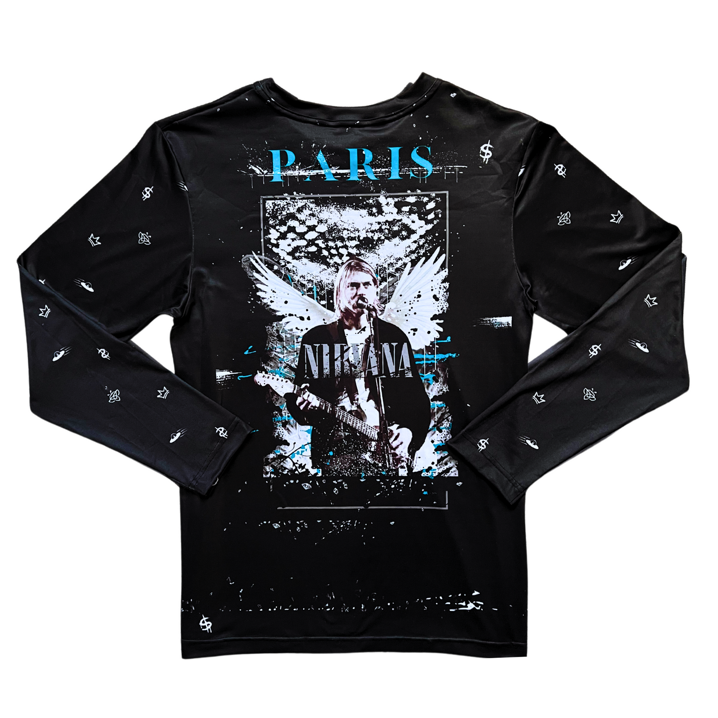 Paris Cobain -Nirvana Inspired Luscious Paris Lavish Designer Long Sleeve Streetwear Fashion Style Chronology Shirt