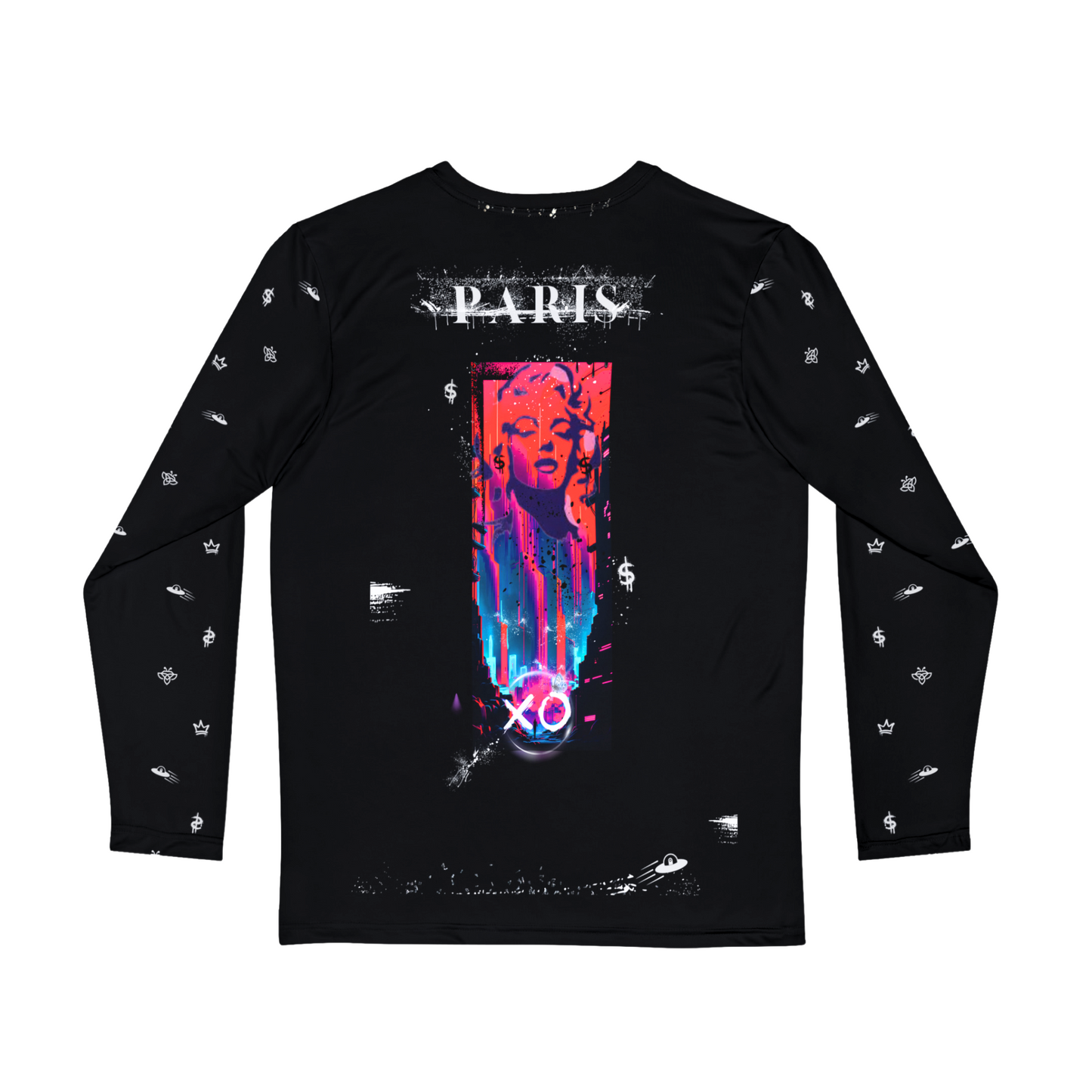 MARILYN MONROE Luscious Paris Lavish Designer Black Long Sleeve Luxury Designer Streetwear Fashion Style Shirt