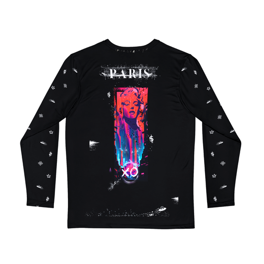 MARILYN MONROE Luscious Paris Lavish Designer Black Long Sleeve Luxury Designer Streetwear Fashion Style Shirt