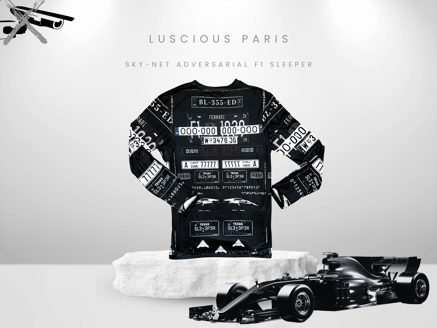 Sky-Net ALPR Adversarial F1 Sleeper- Designer Long-Sleeve Style Luscious Paris Streetwear Luxury Fashion Shirt-Lavish Collection
