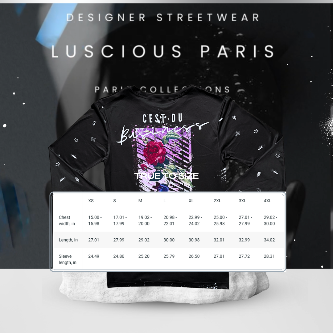 It’s Business-Lavish Designer Luscious Paris Luxury Style Long Sleeve Streetwear Fashion Shirt
