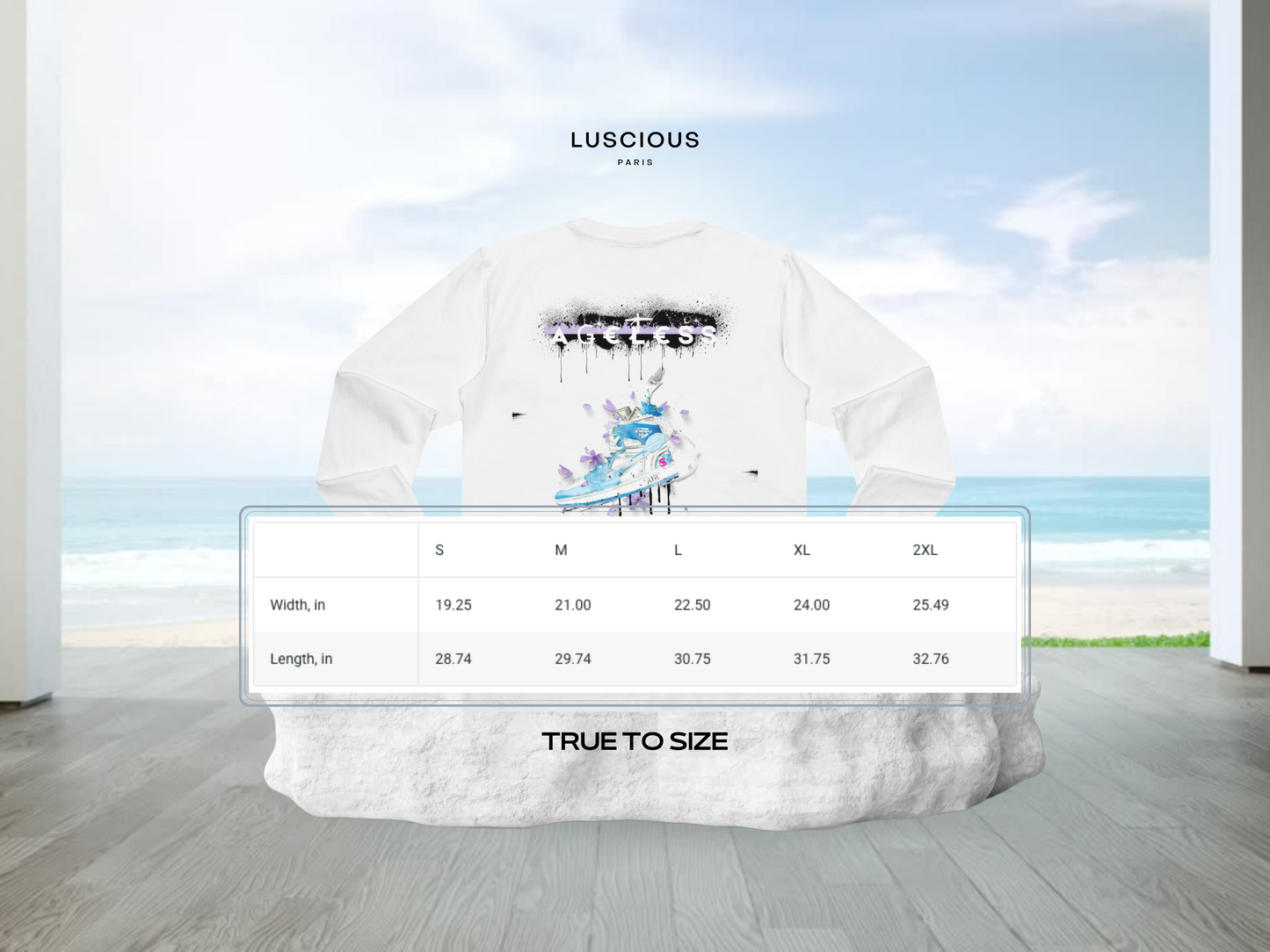 Luscious Paris Ageless Long Sleeve Luxury Designer Streetwear Custom Style Shirt