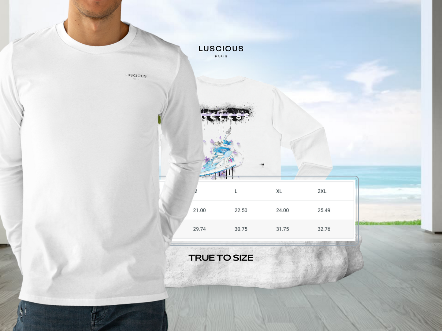 Luscious Paris Ageless Long Sleeve Luxury Designer Streetwear Custom Style Shirt