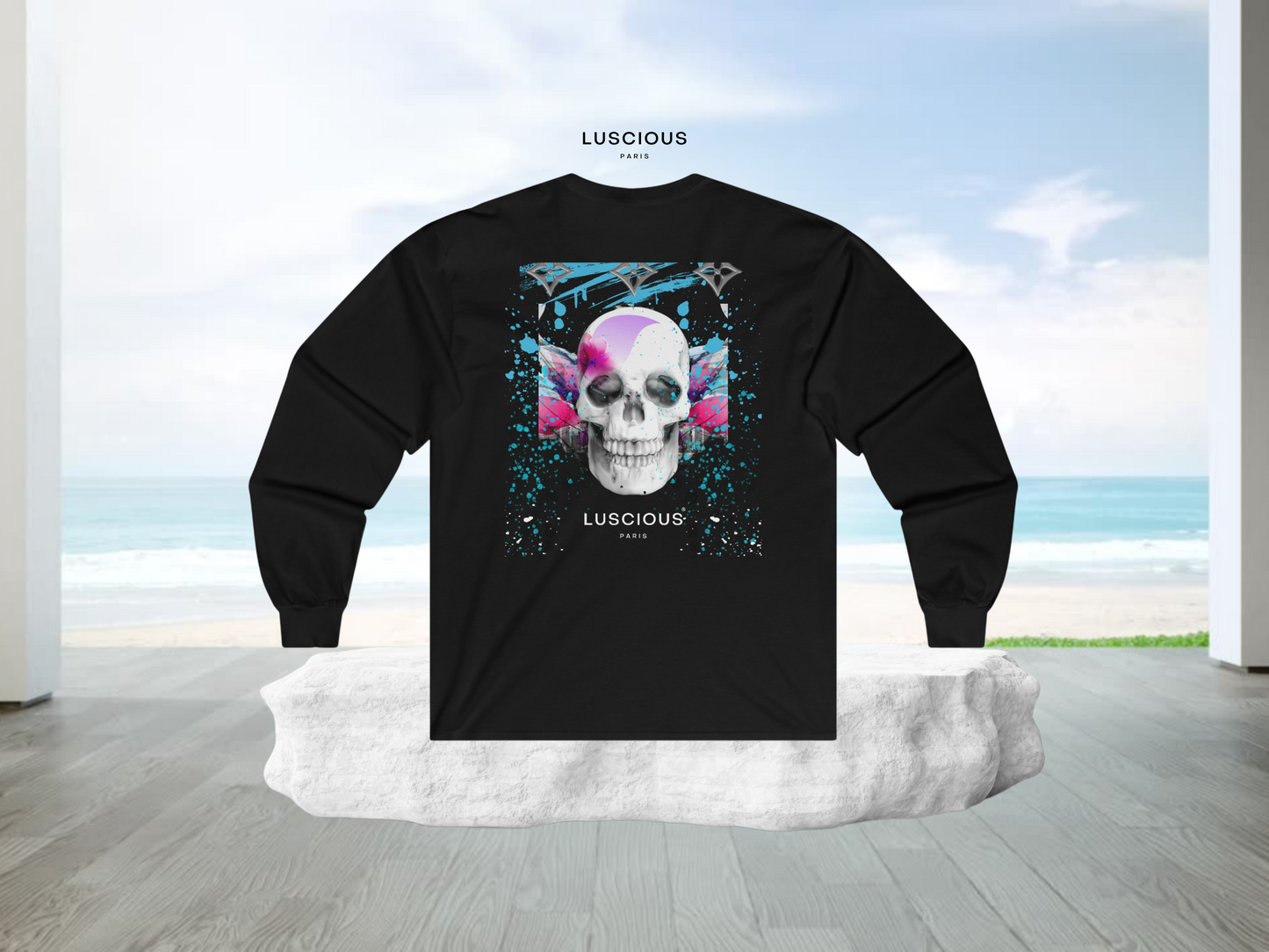 Midnight Luxe Lavish V2 Luxury Designer Purple Skull Luscious Paris Long Sleeve Streetwear Fashion